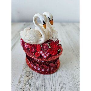 Katherine's collection swan box trinket Valentine's red sequin roses unique cand